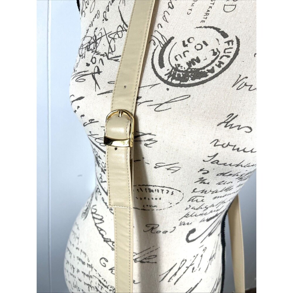 VTG Jacqueline Ferrar Leather Cream Beige Adj. Crossbody Purse Shoulder Pockets - Picture 3 of 14